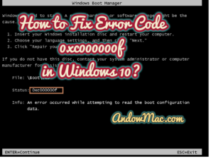 How to Fix Error Code 0xc000000f in Windows 10?