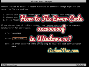 How to Fix Error Code 0xc000000f in Windows 10?