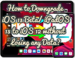 How to Downgrade iOS 13 Beta/ iPadOS 13 to iOS 12 without Losing any Data?